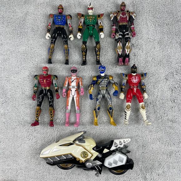 Vintage Bandai Power Rangers Action Figures w Dino Thunder Raptor Bike Bundle - Picture 1 of 9